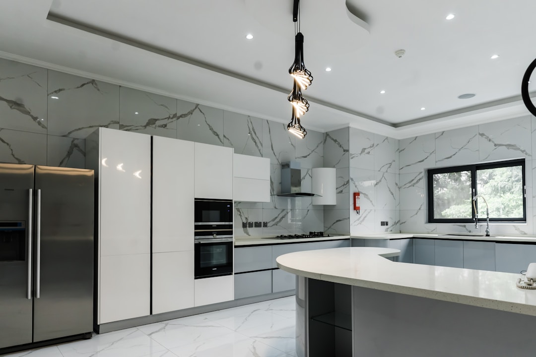 A high-end kitchen designed with minimalist architecture