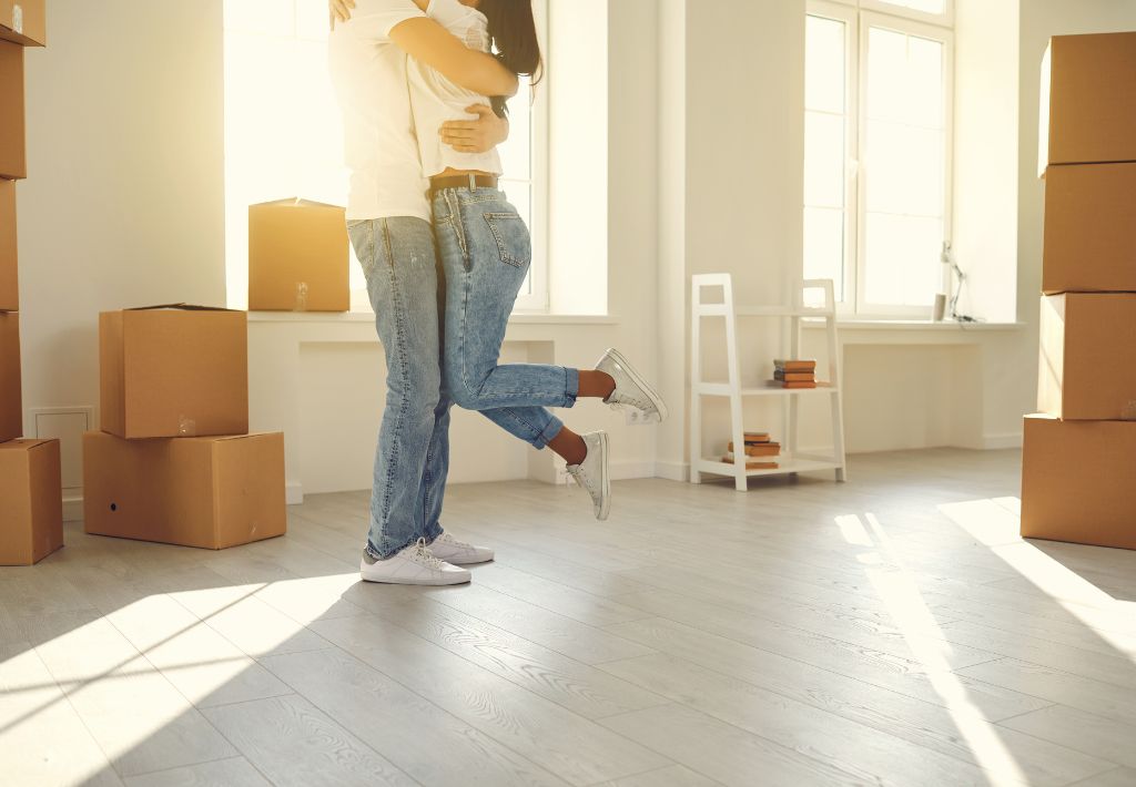 Image of a young couple preparing for a happy home life thanks to future-proof architecture in their modern luxury home